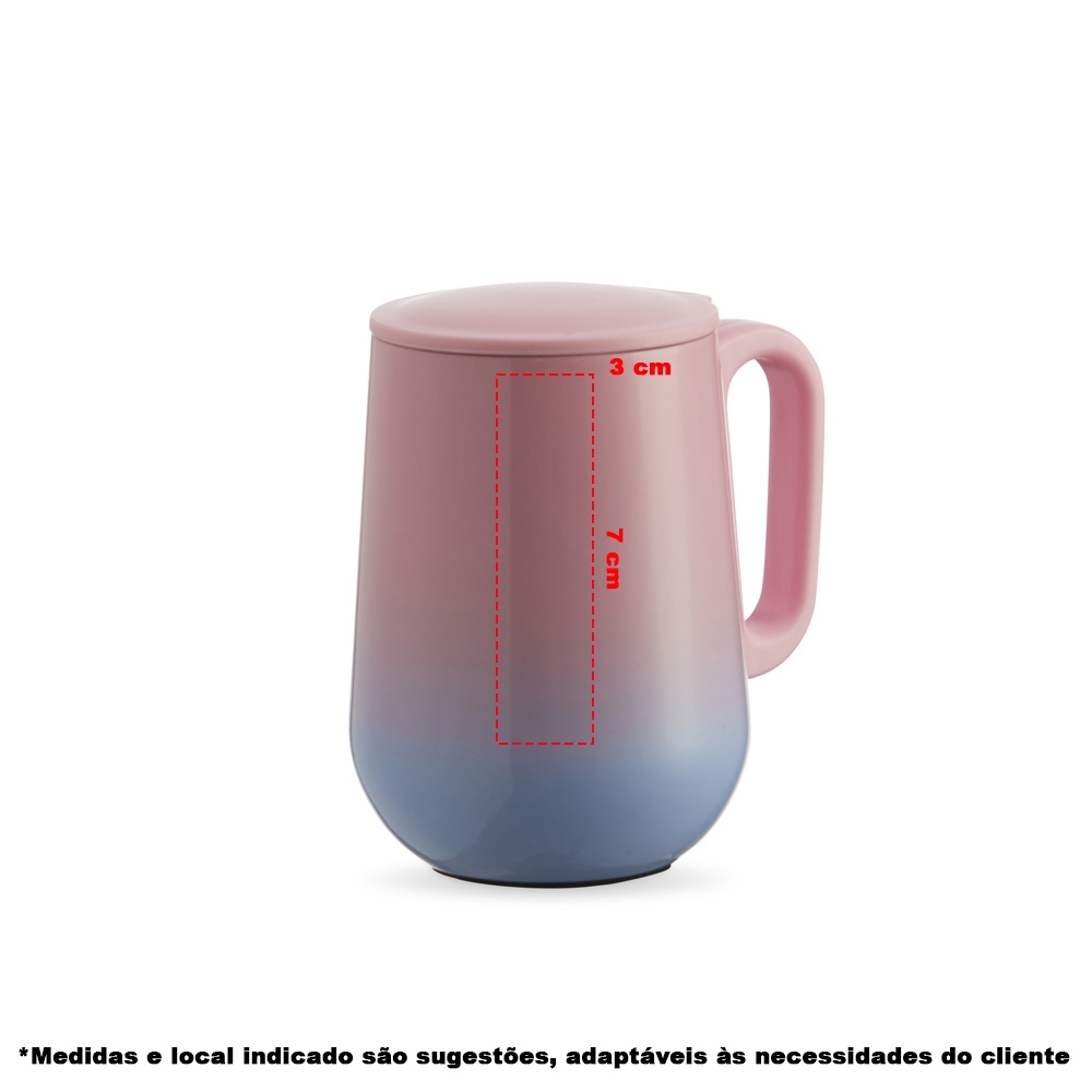 Caneca Bicolor Parede Dupla 250ml